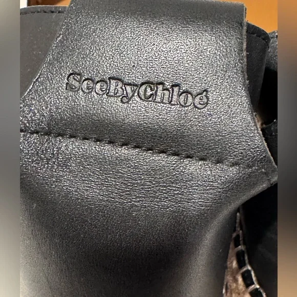 See by Chloé Glyn Flatform Espadrille Sandals. Leather Black. Women’s size 10 - Picture 4 of 9
